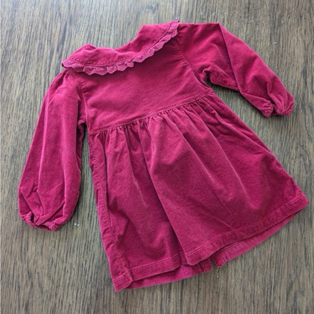 Zara red corduroy holiday Christmas dress 3/4y - Picture 3 of 6